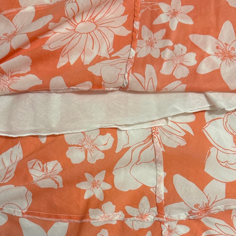 CHARLIE B Orange and White Floral Midi Dress - Picture 5 of 6